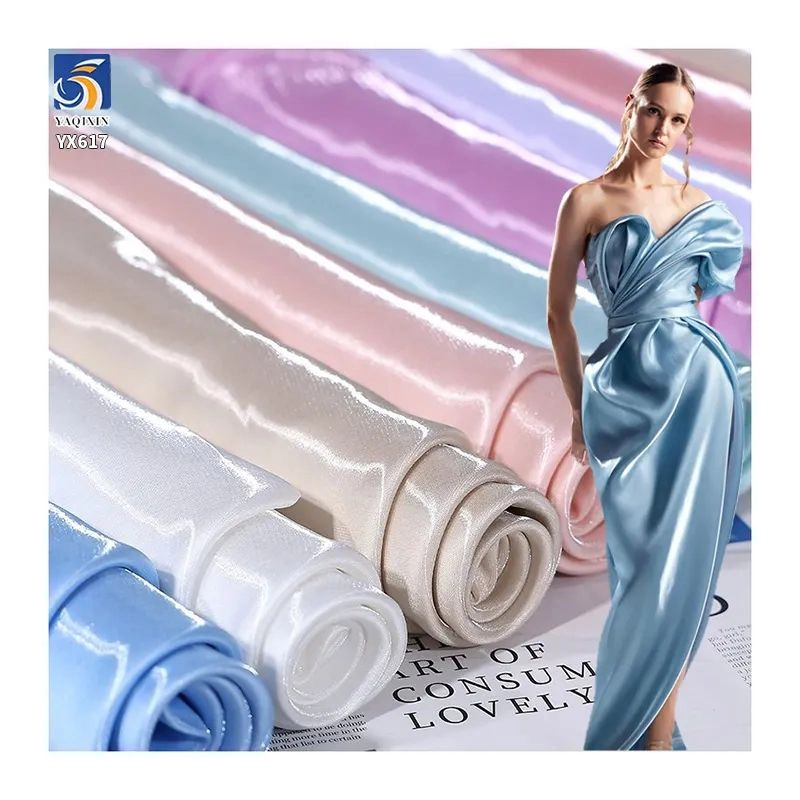 Satin fabric rolls for apparel buyers