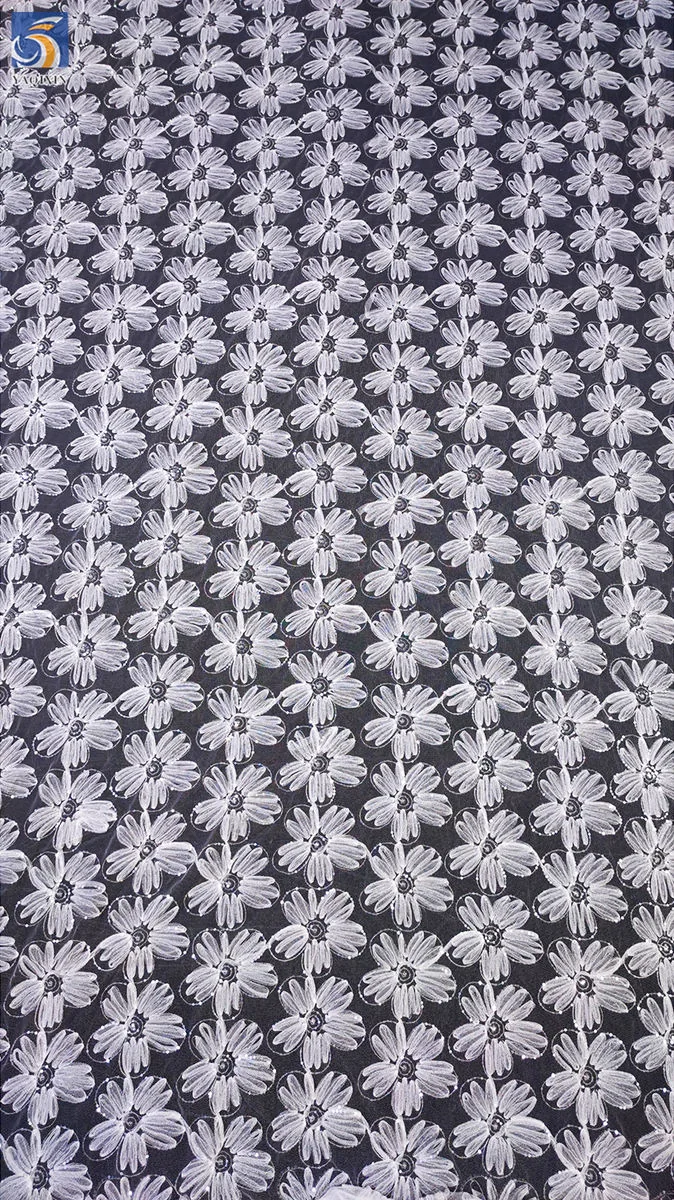 3D Flower Sequin Tulle fabric DX54-1