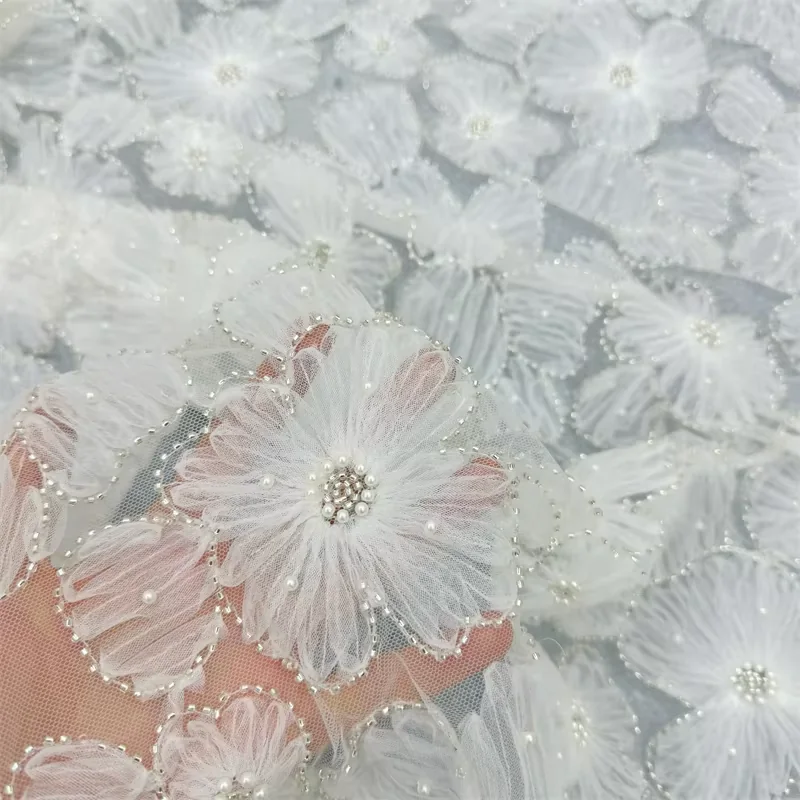 Pearl Flower Tulle fabric YX2284